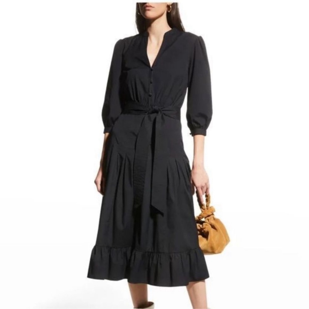 VERONICA BEARD izie midi dress in black Sz 12